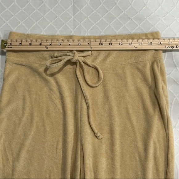 NWT Women's Danielle Bernstein Towel Terry Kick Flare Pants Taupe Size Large - Picture 8 of 13